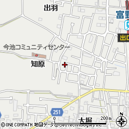 京都府城陽市枇杷庄知原周辺の地図