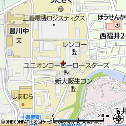 大阪府茨木市豊原町周辺の地図