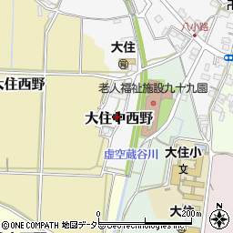 京都府京田辺市大住中西野周辺の地図