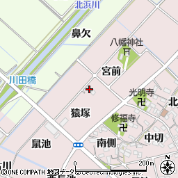 愛知県西尾市針曽根町宮前44周辺の地図