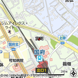 愛知県豊川市久保町（雲明）周辺の地図