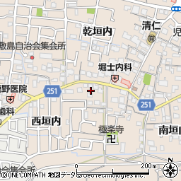 京都府城陽市富野西垣内43周辺の地図
