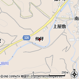 愛知県額田郡幸田町桐山仲坪周辺の地図