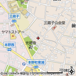 愛知県豊川市三蔵子町（野添）周辺の地図