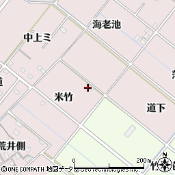 愛知県西尾市針曽根町米竹80-2周辺の地図