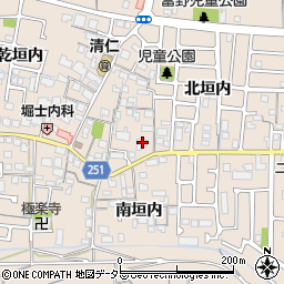 京都府城陽市富野北垣内75周辺の地図