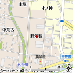 愛知県豊川市三蔵子町野河薮周辺の地図