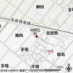 愛知県西尾市十郎島町寺島周辺の地図