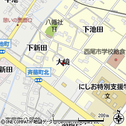 愛知県西尾市須脇町大境周辺の地図