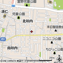 京都府城陽市富野北垣内59周辺の地図