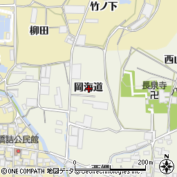 愛知県蒲郡市五井町岡海道周辺の地図