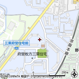 枚方三栗住宅集会所周辺の地図