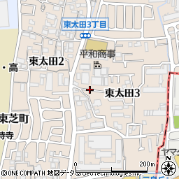 大阪府茨木市東太田周辺の地図