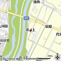愛知県西尾市吉良町岡山井ノ上周辺の地図
