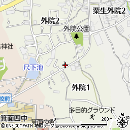 大阪府箕面市外院2丁目2-10周辺の地図