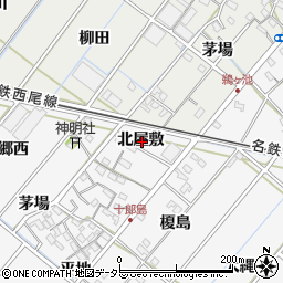愛知県西尾市十郎島町北屋敷周辺の地図