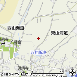 愛知県蒲郡市五井町西山海道37周辺の地図