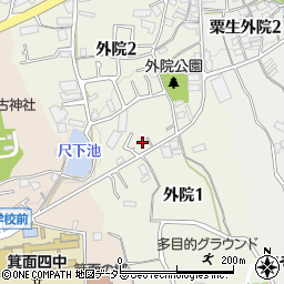 大阪府箕面市外院2丁目2-8周辺の地図