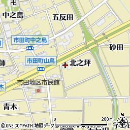 愛知県豊川市市田町北之坪27周辺の地図