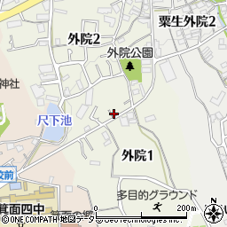 大阪府箕面市外院2丁目2-6周辺の地図