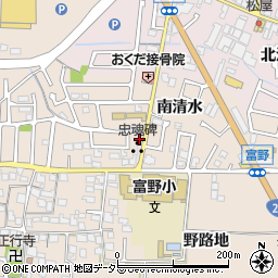京都府城陽市富野南清水周辺の地図
