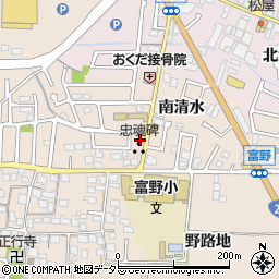 京都府城陽市富野（南清水）周辺の地図