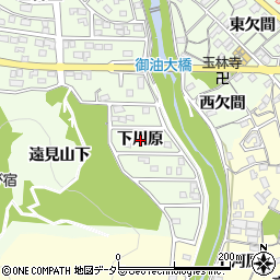 愛知県豊川市御油町下川原周辺の地図