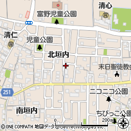 京都府城陽市富野北垣内55周辺の地図