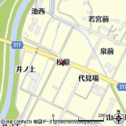 愛知県西尾市吉良町岡山松原周辺の地図