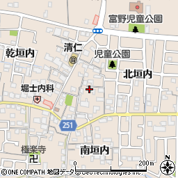 京都府城陽市富野北垣内104周辺の地図