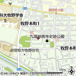 大阪府枚方市牧野本町周辺の地図
