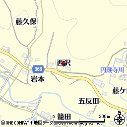 愛知県豊川市御津町金野（西沢）周辺の地図