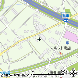 愛知県豊川市篠田町市道周辺の地図