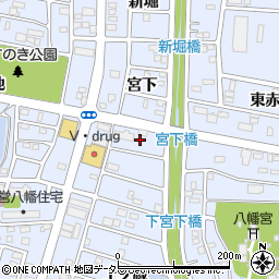 愛知県豊川市八幡町宮下周辺の地図