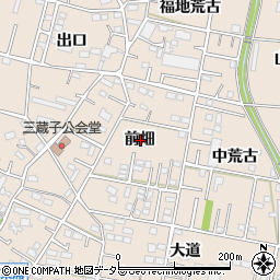 愛知県豊川市三蔵子町前畑周辺の地図