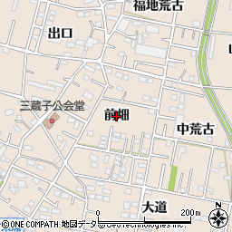愛知県豊川市三蔵子町（前畑）周辺の地図