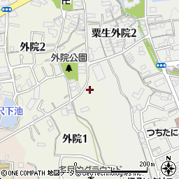 大阪府箕面市外院1丁目12周辺の地図