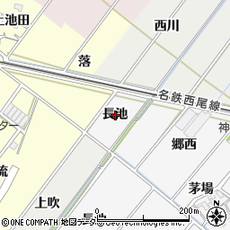 愛知県西尾市十郎島町長池周辺の地図