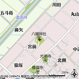 愛知県西尾市針曽根町宮前67周辺の地図