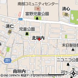 京都府城陽市富野北垣内周辺の地図