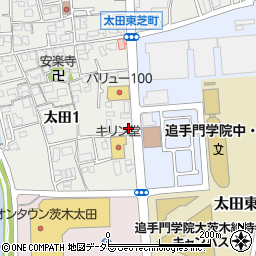 茨木太田郵便局周辺の地図