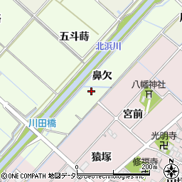 愛知県西尾市徳永町鼻欠周辺の地図