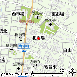 愛知県西尾市寺津町北馬場周辺の地図