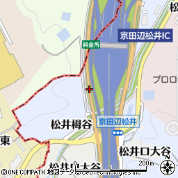 京都府京田辺市松井栂谷周辺の地図