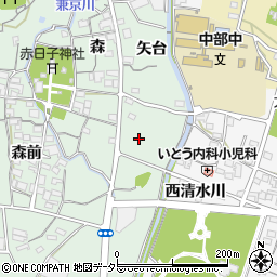 愛知県蒲郡市神ノ郷町宮前周辺の地図