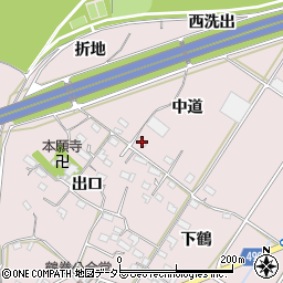 愛知県豊橋市賀茂町中道周辺の地図