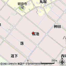 愛知県西尾市熱池町桜池周辺の地図