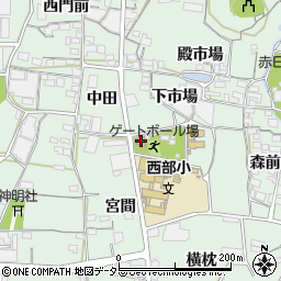 愛知県蒲郡市神ノ郷町壱町田12周辺の地図