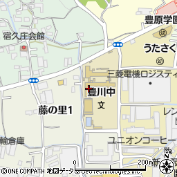 茨木市立　豊川中学校周辺の地図