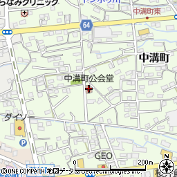 中溝町公会堂周辺の地図